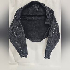 K. Ridix Studded Charcoal Denim Jacket